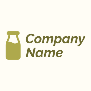 Milk bottle logo on a Floral White background - Agricultura