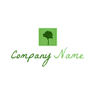 Logotipo de árbol verde en un cuadrado - Paisage Logotipo