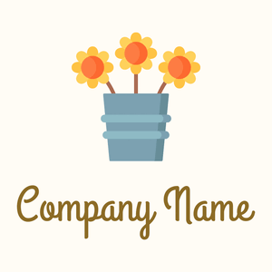 Flowers logo on a Floral White background - Domaine de l'agriculture