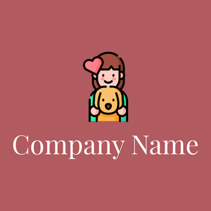 Dog logo on a Blush background - Animais e Pets