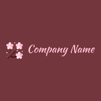 Pink Sakura logo on a Merlot background - Floral