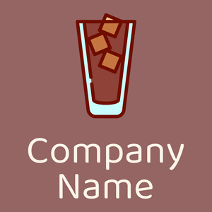 Iced coffee logo on a Copper Rose background - Alimentos & Bebidas