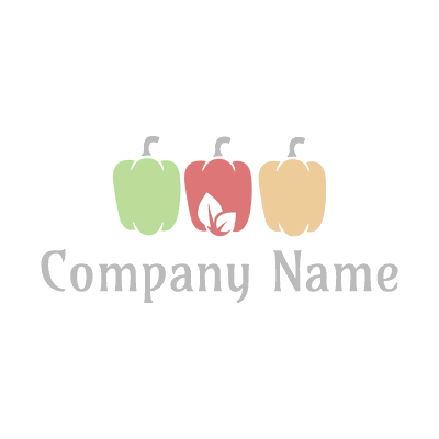 Logo con tres pimientos - Agricultura Logotipo