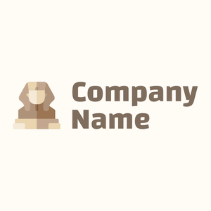 Great sphinx of giza logo on a Floral White background - Abstracto