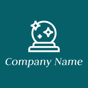 Crystal ball logo on a Blue Lagoon background - Abstrait