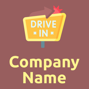 Neon sign logo on a Rose Taupe background - Abstrato
