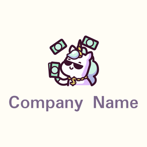 Unicorn logo on a Floral White background - Abstrait
