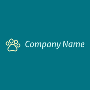 Pawprint logo on a Teal background - Animais e Pets