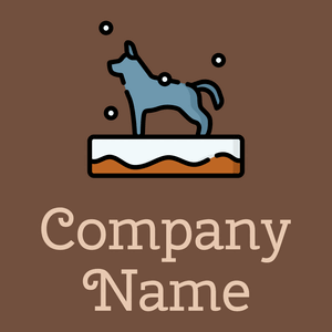 Wolf logo on a Old Copper background - Dieren/huisdieren