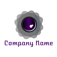 Logotipo de lente de cámara gris detallado - Fotograpía Logotipo