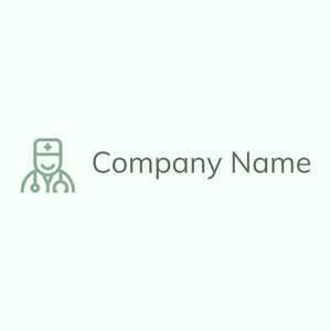 Doctor logo on a Mint Cream background - Hospital & Farmácia