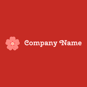 Cherry blossom logo  on a Fire Brick background - Bloemist