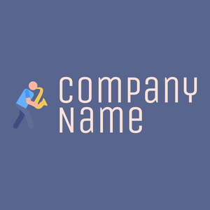 Saxophone logo on a Kashmir Blue background - Arte & Entretenimiento