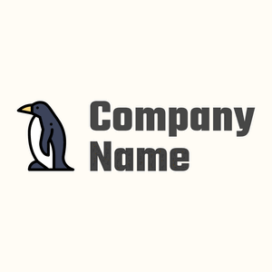 Penguin on a Floral White background - Abstrait