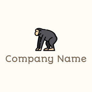 Chimpanzee on a Floral White background - Tiere & Haustiere