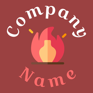 Oven logo on a Mexican Red background - Abstrakt