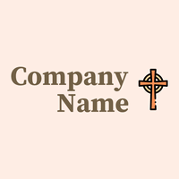 Keltisches Kreuz-Logo auf beigem Hintergrund - Religion