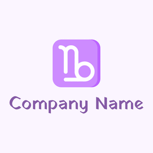 Capricorn sign logo on a pink background - Abstrato