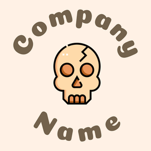 Skull logo on a Seashell background - Abstracto