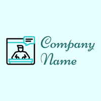 Online interview logo on a Light Cyan background - Computadora