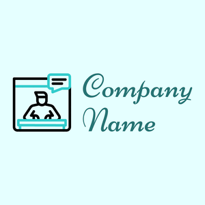 Online interview logo on a Light Cyan background - Computadora