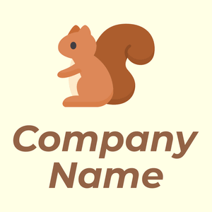 Squirrel logo on a Light Yellow background - Animali & Cuccioli