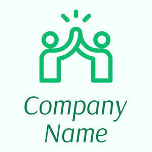 High five logo on a Mint Cream background - Abstrait