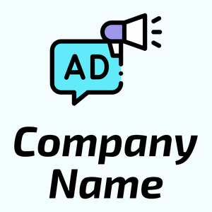 Marketing logo on a Azure background - Comunicazioni