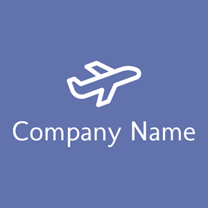 Airplane logo on a Chetwode Blue background - Voyage & Hotel