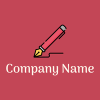 Caligraphy logo on a Fuzzy Wuzzy Brown background - Comunicaciones