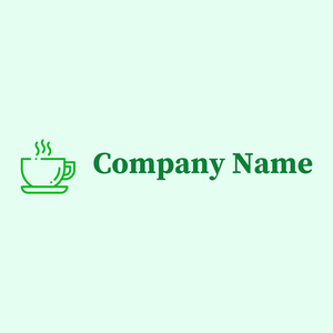 Coffee cup logo on a Mint Cream background - Alimentos & Bebidas