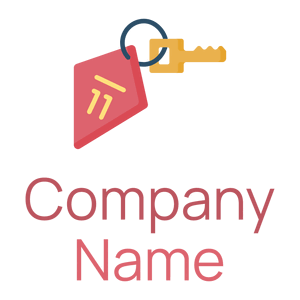 Room key with tag logo on a White background - Voyage & Hotel