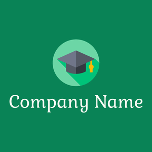 Mortarboard logo on a Pine Green background - Éducation