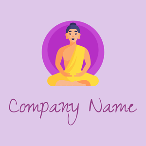 Buddha logo on a purple background - Religiosidade