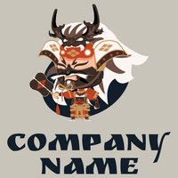 samurai cartoon character logo - Spelletjes & Recreatie