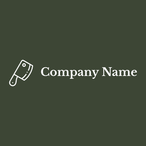 Butcher knife logo on a green background - Food & Drink