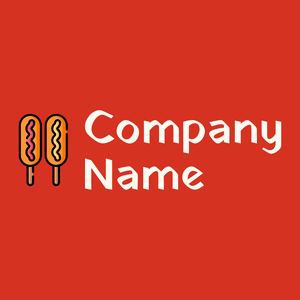 Corn dog logo on a Alizarin background - Agricultura
