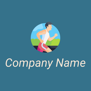 Running logo on a Astral background - Deportes