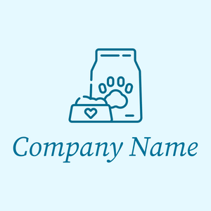 Pet food logo on a Light Cyan background - Animais e Pets