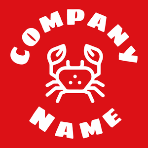Crab logo on a Fire Engine Red background - Animais e Pets