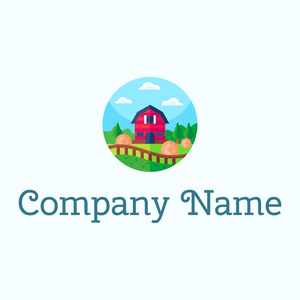 Farm on a Azure background