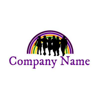 Logo arcoíris con siluetas - Comunidad & Sin fines de lucro Logotipo