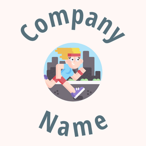 Running logo on a Snow background - Domaine sportif