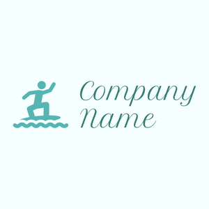 Surfer surfing logo on a Azure background - Gemeinnützige Organisationen
