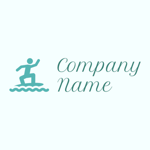 Surfer surfing logo on a Azure background - Communauté & Non-profit
