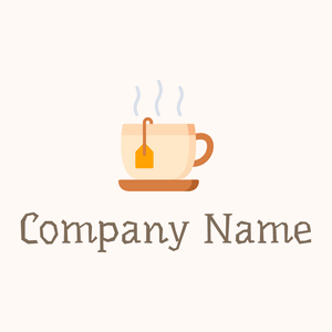 Tea cup logo on a Seashell background - Comida & Bebida