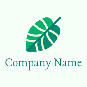 Philodendron gloriosum logo on a Mint Cream background - Floral