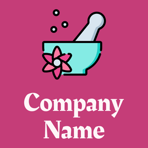Bowl logo on a Medium Red Violet background - Comida & Bebida
