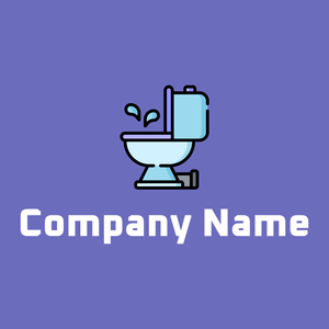 Toilet logo on a Chetwode Blue background - Construction & Outils