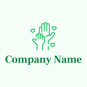 Hands logo on a Mint Cream background - Abstrato